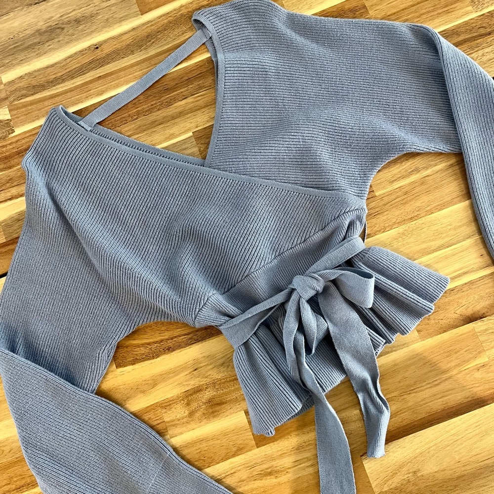 Dusty Blue V Neck sweater
